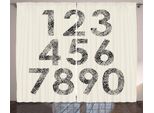 Abakuhaus Numero Tenda Rustica, Grunge Dotwork, Tenda Con Passanti E Ganci Per Camera Da Letto, 280 X 175 Cm, Bianco Nero
