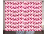 Abakuhaus Tenda Rustica Rosa E Bianca, Cuori Rosa, Tenda Con Passanti E Ganci Per Camera Da Letto, 280 X 175 Cm, Rosa Crema Magenta