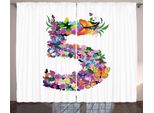 Abakuhaus Numero Tenda Rustica, Floral Spring 5 Anni, Soggiorno Nastro Universale Tende Con Passanti E Ganci, 280 X 175 Cm, Multicolore