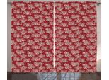 Abakuhaus Tenda Rustica Con Motivo Fiori Di Ciliegio, Balle Di Fieno, Camera Da Letto Tenda Con Nastro Arricciato, Passanti E Ganci, 280 X 175 Cm, Color Guscio D'uovo Rubino