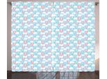 Abakuhaus Avventura Tenda Rustica, Cesto A Forma Di Cuore, Tenda Con Passanti E Ganci Per Camera Da Letto, 280 X 175 Cm, Rosa Chiaro E Azzurro Pallido