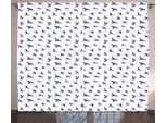 Abakuhaus Uccelli Tenda Rustica, Piccioni E Colombe In Volo, Soggiorno Tenda Universale Con Passanti E Ganci, 280 X 175 Cm, Blu Notte E Melanzana