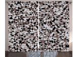 Abakuhaus Tenda Geometrica Rustica, Tonalità Sfumate, Tenda Con Passanti E Ganci Per Camera Da Letto, 280 X 175 Cm, Bianco, Nero, Cacao