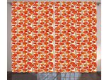 Abakuhaus Fiori Tenda Rustica, Papaveri Retro Primavera, Soggiorno Nastro Universale Tende Con Passanti E Ganci, 280 X 175 Cm, Arancione E Avorio