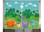 Abakuhaus Tenda Rustica Per Asilo, Divertente Caricatura Di Dinosauro, Tenda Con Passanti E Ganci Per Camera Da Letto, 280 X 175 Cm, Multicolore