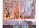 Abakuhaus Tenda Rustica Invernale, Scena Notturna Alberi Ghiacciati, Soggiorno Nastro Universale Tende Con Passanti E Ganci, 280 X 175 Cm, Salmone Bianco