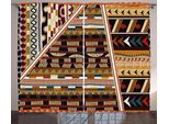 Abakuhaus Tenda Rustica Tribale, Geometrica Folcloristica, Per Soggiorno, Con Passanti E Ganci, 280 X 175 Cm, Marrone