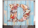 Abakuhaus Lettera D Tenda Rustica, Alfabeto A Tema Marino, Tende Universali Per Soggiorno Con Passanti E Ganci, 280 X 175 Cm, Corallo Scuro Azzurro