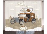 Abakuhaus Tenda Rustica Per Auto, Caffè Antico, Tenda Con Passanti E Ganci Per Camera Da Letto, 280 X 175 Cm, Caramello Cacao Bianco