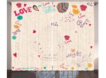 Abakuhaus Tea Party Tenda Rustica, Disegnata A Mano Doodle Pot, Soggiorno Tenda Universale Con Passanti E Ganci, 280 X 175 Cm, Multicolore