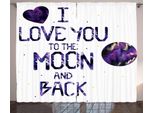 Abakuhaus Ti Amo Tenda Rustica, Universo Luna Cuore, Soggiorno Tenda Universale Con Passanti E Ganci, 280 X 175 Cm, Viola Scuro