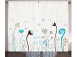 Abakuhaus Tenda Rustica Invernale, Fiori Di Stagione, Soggiorno Tenda Universale Con Passanti E Ganci, 280 X 175 Cm, Marrone Bianco Blu
