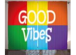 Abakuhaus Good Vibes Tenda Rustica, Colori Vivaci Energia, Camera Da Letto Tenda Con Passanti E Ganci, 280 X 175 Cm, Multicolore