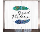 Abakuhaus Good Vibes Tenda Rustica, Piume Boho, Tende Universali Per Soggiorno Con Passanti E Ganci, 280 X 175 Cm, Multicolore
