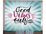 Abakuhaus Good Vibes Tenda Rustica, Stile Retrò Sunburst, Soggiorno Nastro Universale Tende Con Passanti E Ganci, 280 X 175 Cm, Verde Acqua Nero Magenta