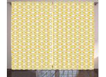 Abakuhaus Tenda Rustica Ikat, Giallo Vivido, Forme Ovali, Soggiorno, Tende Universali Con Passanti E Ganci, 280 X 175 Cm, Giallo Grigio Bianco