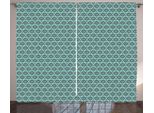 Abakuhaus Tenda Rustica Ikat, Pois Tradizionali, Tenda Con Passanti E Ganci Per Camera Da Letto, 280 X 175 Cm, Grigio Turchese
