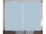 Abakuhaus Tenda Rustica Ikat, Ovali Geometrici Acquatici, Tenda Con Passanti E Ganci Per Camera Da Letto, 280 X 175 Cm, Blu Beige Bianco