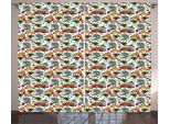 Abakuhaus Tenda Rustica Astratta, Suft Hawaii Tropical, Tenda Con Passanti E Ganci Per Camera Da Letto, 280 X 175 Cm, Multicolore