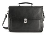 Harold's Pelle Borsa Da Ufficio Laptop Bag Campo Briefcase Lock Black Nero
