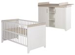 Roba Set Da Camera 2 Pezzi 'Felicia', Olmo Luna/Bianco Incl. Letto Combinato 70X140 Cm E Ampio Fasciatoio