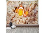 Abakuhaus Arazzo Ocean, Bali Indonesia Pesci, Soggiorno Camera Da Letto Casa Arazzo In Raso Setoso, 200 X 150 Cm, Arancione Beige