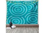 Abakuhaus Arazzo Teal, Riassunto Australian Dots, Soggiorno Camera Da Letto Telo Da Parete Arazzo In Raso Setoso, 150 X 100 Cm, Teal