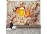 Abakuhaus Arazzo Ocean, Bali Indonesia Pesci, Arazzo Per Soggiorno O Camera Da Letto Arazzo In Raso Setoso, 150 X 100 Cm, Arancione Beige