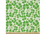 Abakuhaus Tessuto Satinato Irlandese Al Metro, Tema Gaelico Giardino Naturale Primavera Trifoglio Con Grazioso Cuore Fresco, 10 M (148 X 1000 Cm), Verde Lime