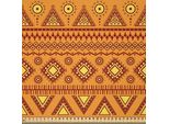 Abakuhaus Tessuto In Raso Arancione Al Metro, Motivi Tribali Etnici, Ornamenti Aztechi, Cultura Indigena, 10 M (148 X 1000 Cm), Arancione Pallido Bordeaux