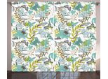 Abakuhaus Fiori Tenda Rustica, Uccelli In Volo E Farfalle, Soggiorno Tenda Universale Con Passanti E Ganci, 280 X 175 Cm, Giallo Verde Caramello