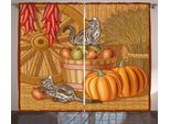 Abakuhaus Tenda Rustica Harvest, Rustic Barnyard Kitten, Tende Universali Per Soggiorno Con Passanti E Ganci, 280 X 175 Cm, Arancione Vermiglio Tan