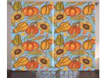 Abakuhaus Tenda Rustica Harvest, Agricoltura Ortaggi, Tenda Con Passanti E Ganci Per Camera Da Letto, 280 X 175 Cm, Arancione Giallo Azzurro