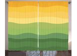 Abakuhaus Tenda Astratta Rustica, Linee Ondulate Waves Terra, Soggiorno Nastro Universale Tende Con Passanti E Ganci, 280 X 175 Cm, Verde Reseda Senape