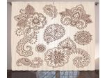 Abakuhaus Tenda Rustica In Henné, Motivo Paisley Monocromatico, Tenda Universale Per Soggiorno Con Passanti E Ganci, 280 X 175 Cm, Beige Marrone
