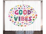 Abakuhaus Good Vibes Tenda Rustica, Word Art Positive, Tenda Universale Per Soggiorno Con Passanti E Ganci, 280 X 175 Cm, Multicolore