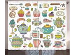 Abakuhaus Tè Party Tenda Rustica, Caffè E Dessert, Camera Da Letto Tenda Con Passanti E Ganci, 280 X 175 Cm, Multicolore