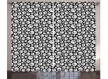 Abakuhaus Musica Tenda Rustica, Fun Note Teli Rotondi, Soggiorno Nastro Universale Tende Con Passanti E Ganci, 280 X 175 Cm, Bianco Nero