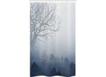 Abakuhaus Wald Tenda Da Doccia Stretta, Mystic Romantico Paesaggio, Set Decorativo Per Bagno In Tessuto Con Ganci, 120 X 180 Cm, Denim Grigio