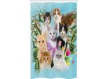 Abakuhaus Amanti Dei Gatti Tenda Da Doccia Stretta, Gatti Casa Dei Gatti, Set Decorativo Per Bagno In Tessuto Con Ganci, 120 X 180 Cm, Multicolore