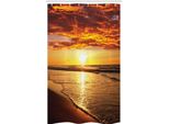 Abakuhaus Hawaiano Tenda Da Doccia Stretta, Spiaggia Sunset Coast, Set Decorativo Per Bagno In Tessuto Con Ganci, 120 X 180 Cm, Arancione Scuro Arancione