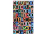 Abakuhaus Tenda Da Doccia Colorata E Stretta, Mediterranean Village, Set Decorativo Per Bagno In Tessuto Con Ganci, 120 X 180 Cm, Multicolore
