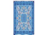 Abakuhaus Tenda Da Doccia Orientale Stretta, Fiori Classici, Set Decorativo Per Bagno In Tessuto Con Ganci, 120 X 180 Cm, Blu Navy, Azzurro, Bianco