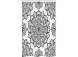 Abakuhaus Mandala Tenda Da Doccia Stretta, Motivi Floreali Artistici, Set Decorativo Per Bagno In Tessuto Con Ganci, 120 X 180 Cm, Grigio Antracite Bianco