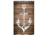 Abakuhaus Marrone E Bianco Tenda Da Doccia Stretta, Rustic Planks, Set Decorativo Per Bagno In Tessuto Con Ganci, 120 X 180 Cm, Taupe Coconut