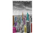 Abakuhaus New York Tenda Da Doccia Stretta, Architettura Urbana, Set Decorativo Per Bagno In Tessuto Con Ganci, 120 X 180 Cm, Multicolore