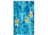 Abakuhaus Tenda Da Doccia Tropicale Stretta, Fiore Di Frangipani Acquamarina, Set Decorativo Per Bagno In Tessuto Con Ganci, 120 X 180 Cm, Acquamarina Giallo Bianco