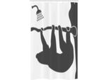 Abakuhaus Tenda Da Doccia Stretta Con Silhouette Di Animali, Set Decorativo Per Bagno In Tessuto Con Ganci, 120 X 180 Cm, Grigio Antracite Bianco
