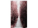 Abakuhaus Wald Tenda Da Doccia Stretta, Natur Exotic, Set Decorativo Per Bagno In Tessuto Con Ganci, 120 X 180 Cm, Rosa Chiaro Grigio Pallido