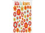 Abakuhaus Tenda Da Doccia Stretta Retrò, Stile Artistico Colorato, Set Decorativo Per Bagno In Tessuto Con Ganci, 120 X 180 Cm, Verde Menta, Rosso, Arancione